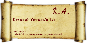 Krucsó Annamária névjegykártya